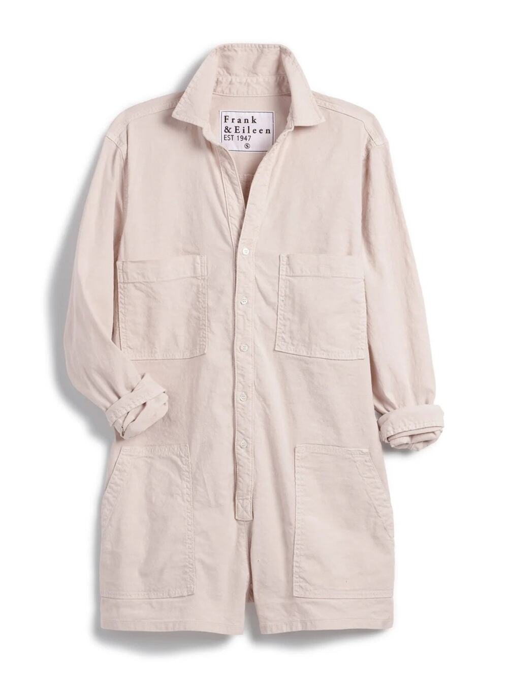 Frank & Eileen Ireland Performance Playsuit Seashell Linen Romper Extra Large